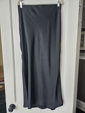 NWOT a new day Black Satin Maxi Skirt